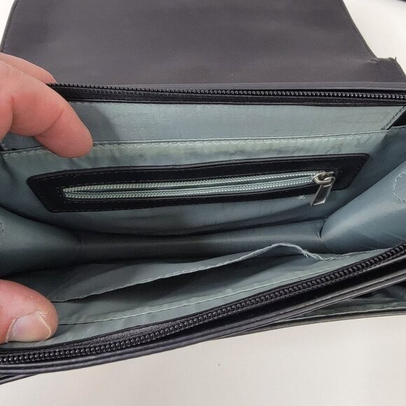 Pixie Mood Black Vegan Leather Crossbody Bag – 10"x8"x3" Minimalist Design - Picture 12 of 15